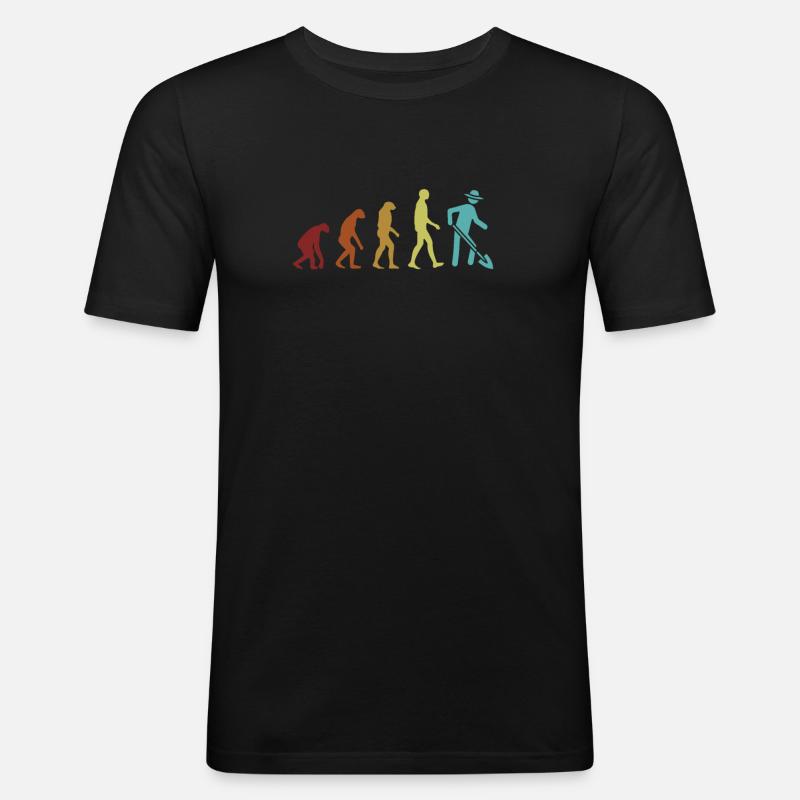 Farmer Evolution Bauer Landwirtschaft Biobauer - Männer Slim Fit T-Shirt - Schwarz