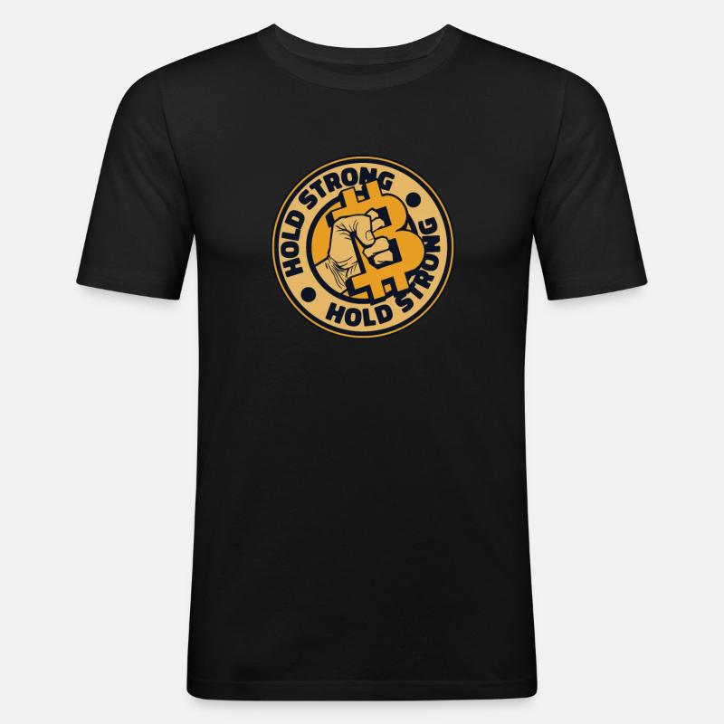 Hold Strong Blockchain Crypto Cryptocurrency - Men's Slim Fit T-Shirt - black