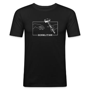 Michelangelo Creation of Adam Demolition House - Men's Slim Fit T-Shirt - black - Front - Nik (191cm)