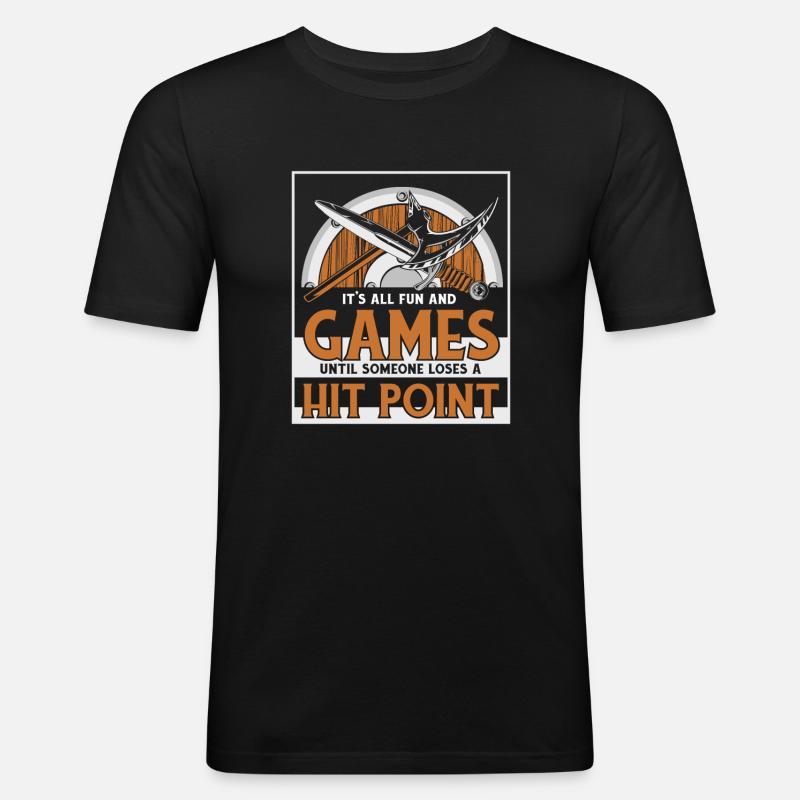 Until Someone Loses A Hit Point LARPing Weapons - Men's Slim Fit T-Shirt - black