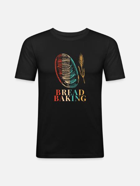 Retro Broodbakmachine Brooddeeg Brood Koningin Minnaar - Mannen slim fit T-shirt - zwart