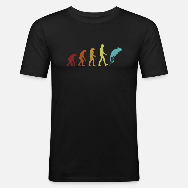 Chameleon Evolution Panther Veiled Chamaeleonidae - Men's Slim Fit T-Shirt - black