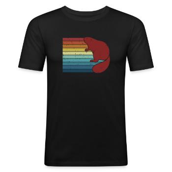 Retro Castor Canadensis North American Eurasian - Men's Slim Fit T-Shirt - black - Front - Nik (191cm)