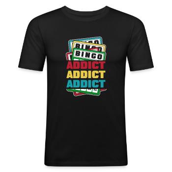 Bingo Addict Caller Daubers Professional Bingo - Men's Slim Fit T-Shirt - black - Front - Nik (191cm)