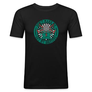 Don't Make Me Get My Bagpipes Great Highland - Men's Slim Fit T-Shirt - black - Front - Nik (191cm)