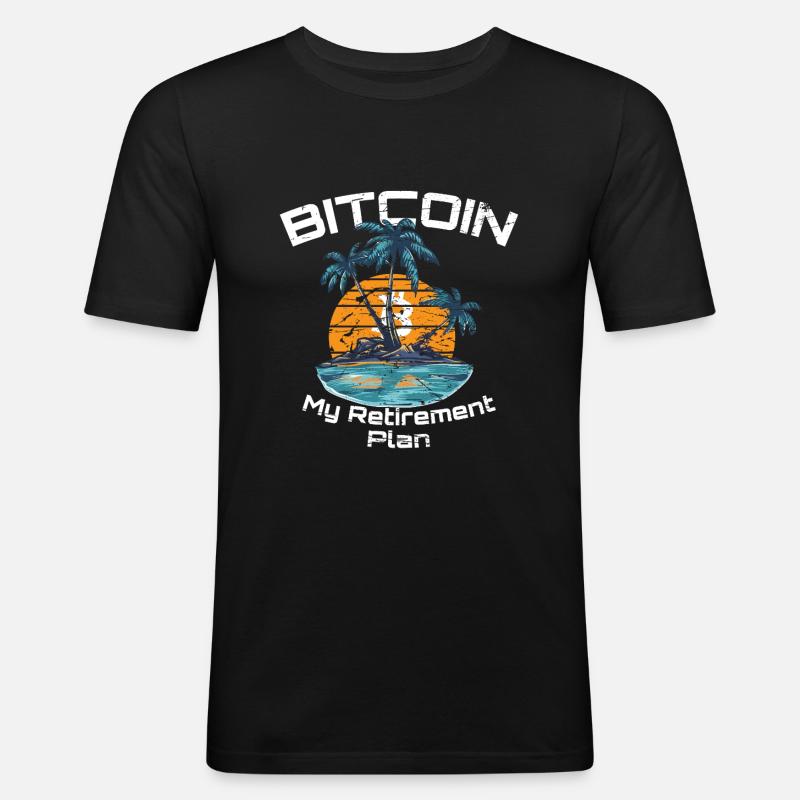 Bitcoin my Retirement Plan - Männer Slim Fit T-Shirt - Schwarz