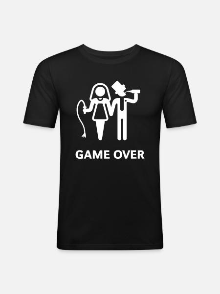 Game Over (Whip and Beer) - Men's Slim Fit T-Shirt - black