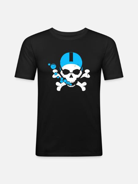 Swimming Skull - Men's Slim Fit T-Shirt - black
