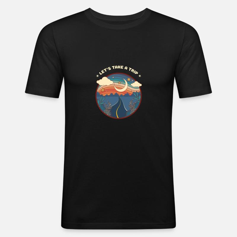 Let's take a trip - Männer Slim Fit T-Shirt - Schwarz