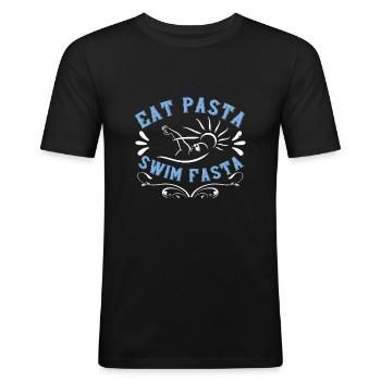 Schwimmen Wasser Spruch Schwimmer - Männer Slim Fit T-Shirt - Schwarz - Vorne - Nik (191cm)