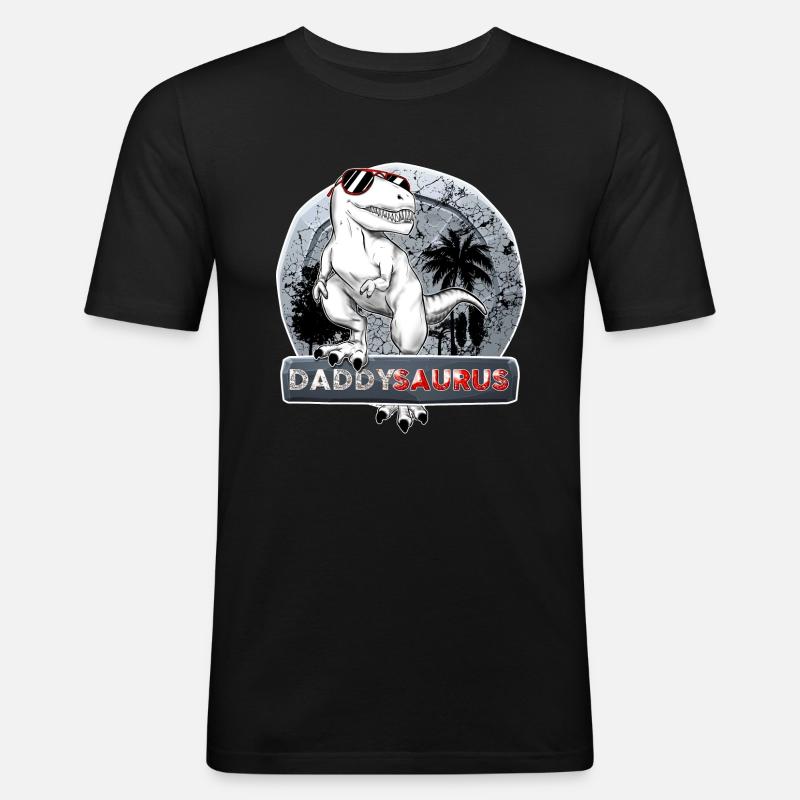 Daddysaurus - Men's Slim Fit T-Shirt - black
