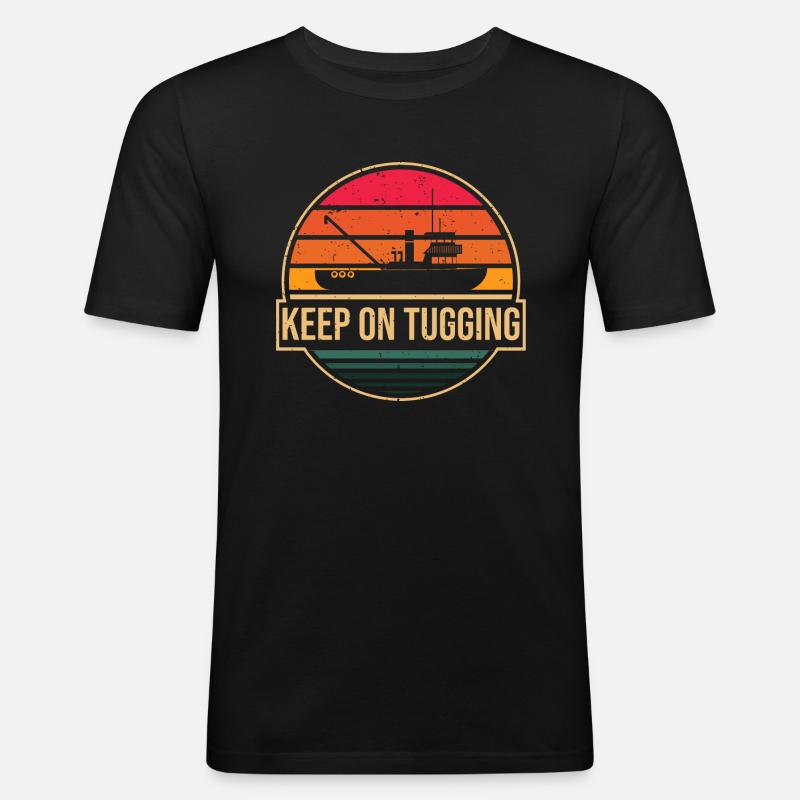 Schlepper Schleppboot Tug Life - Männer Slim Fit T-Shirt - Schwarz
