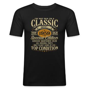 Vintage 1959 Classic Birthday Gift - Men's Slim Fit T-Shirt - black - Front - Nik (191cm)
