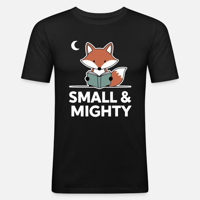 Schlauer Fuchs - Small & Mighty - Männer Slim Fit T-Shirt - Schwarz