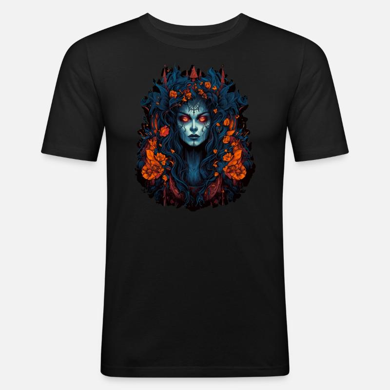 Gothic Vampir Queen - Männer Slim Fit T-Shirt - Schwarz