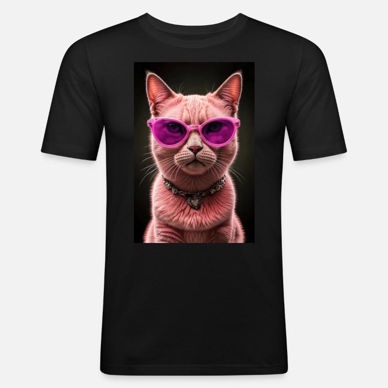 Diva der Katzenwelt - Männer Slim Fit T-Shirt - Schwarz
