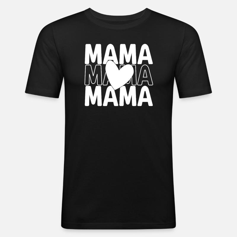 MAMA - Männer Slim Fit T-Shirt - Schwarz