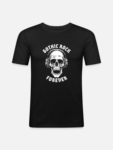 GOTHIC ROCK FOREVER - Men's Slim Fit T-Shirt - black