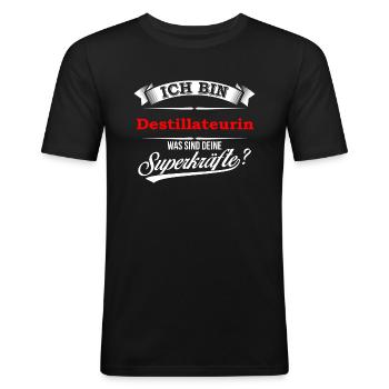 Destillateur Destillateurin Schnapsbrenner Schnaps - Männer Slim Fit T-Shirt - Schwarz - Vorne - Nik (191cm)