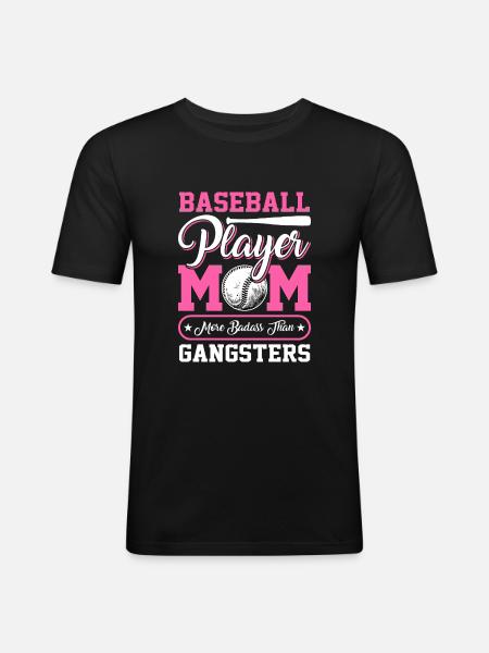 Mère joueuse de baseball - Baseball - T-shirt près du corps Homme - noir