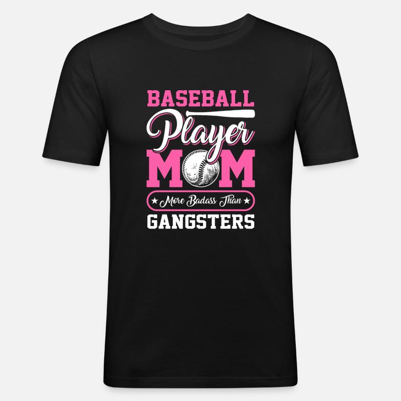 Mère joueuse de baseball - Baseball - T-shirt près du corps Homme - noir