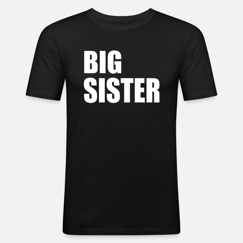 Big sister - Männer Slim Fit T-Shirt - Schwarz