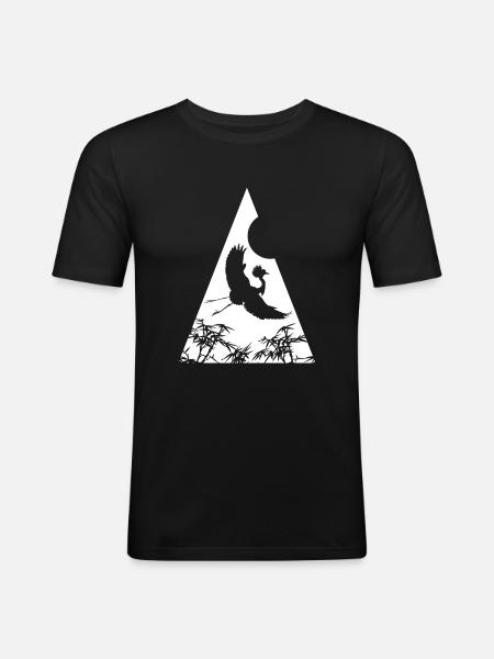 Crane Origami Geometry Creativity - Men's Slim Fit T-Shirt - black