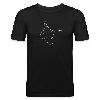 Eleganter Rochen Meeresflieger Geschenk - Männer Slim Fit T-Shirt - Schwarz - Vorne - Nik (191cm)