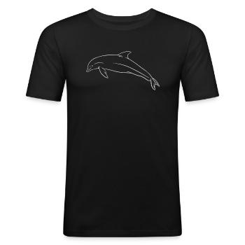 Océan sous-marin Animaux de la mer Cadeau - T-shirt près du corps Homme - noir - Devant - Nik (191cm)