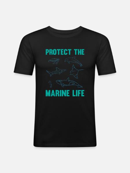 Sagittarius Marine Life Ocean Awareness - Men's Slim Fit T-Shirt - black