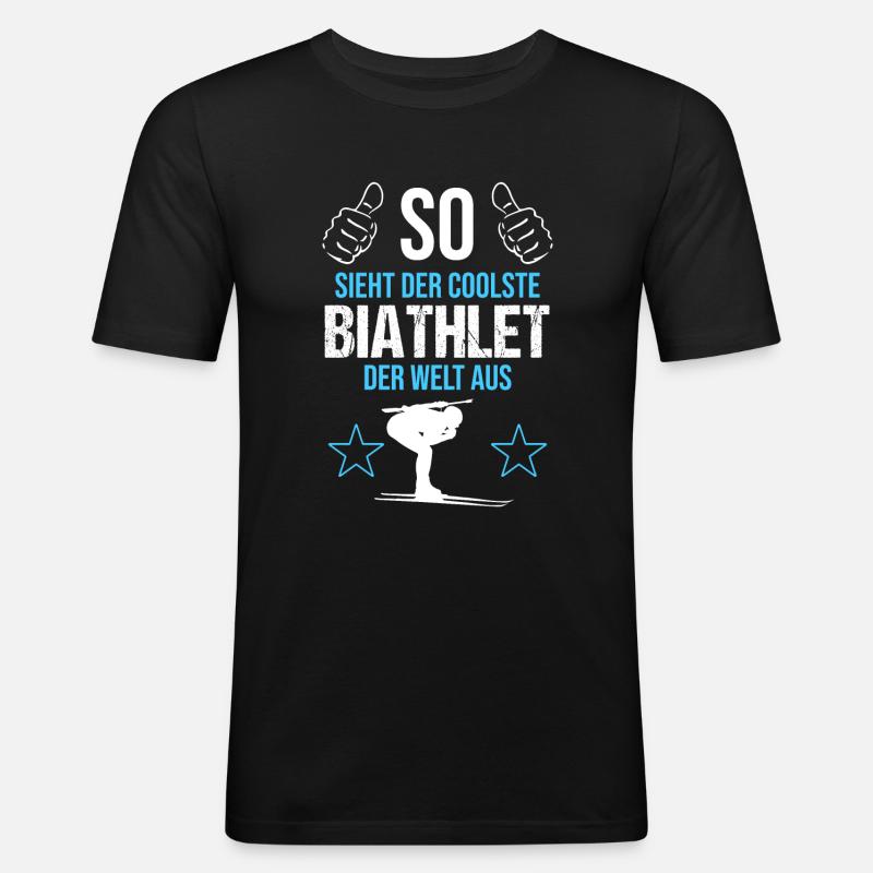 Weltbester Biathlet – Coolness Pur - Männer Slim Fit T-Shirt - Schwarz