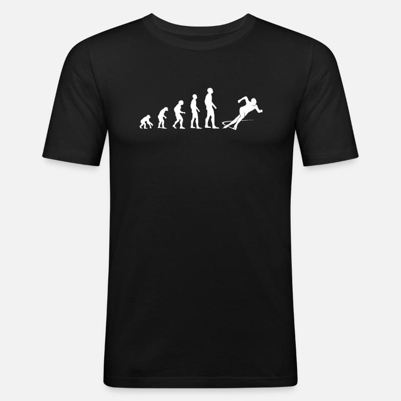 Evolution Eislauf Schnellläufer Geschenk - Männer Slim Fit T-Shirt - Schwarz