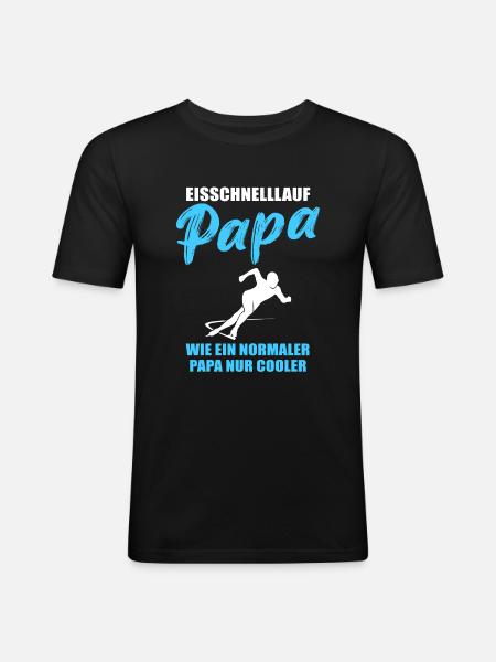 Speed Skating Dad Cool Gift - Men's Slim Fit T-Shirt - black
