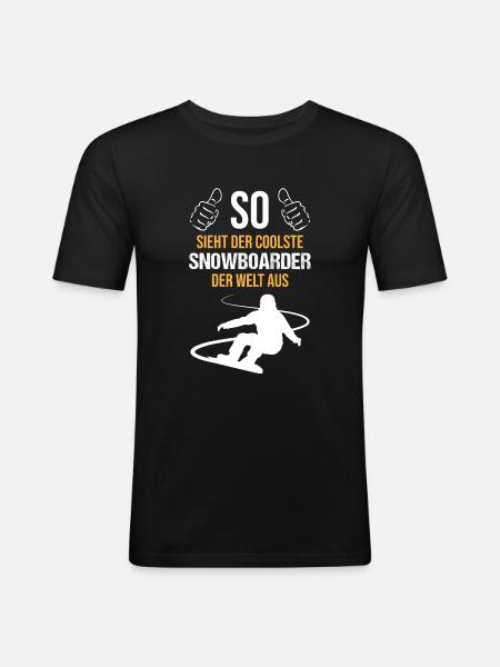 Top Snowboarder – Weltspitze - Männer Slim Fit T-Shirt - Schwarz