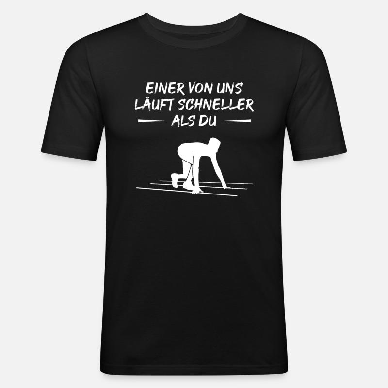 Schnellster Sprinter Challenge - Männer Slim Fit T-Shirt - Schwarz