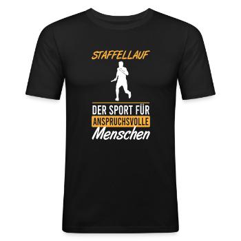 Relay race for the demanding - Men's Slim Fit T-Shirt - black - Front - Nik (191cm)