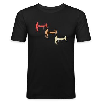 Colorful Table Tennis Match Design - Men's Slim Fit T-Shirt - black - Front - Nik (191cm)