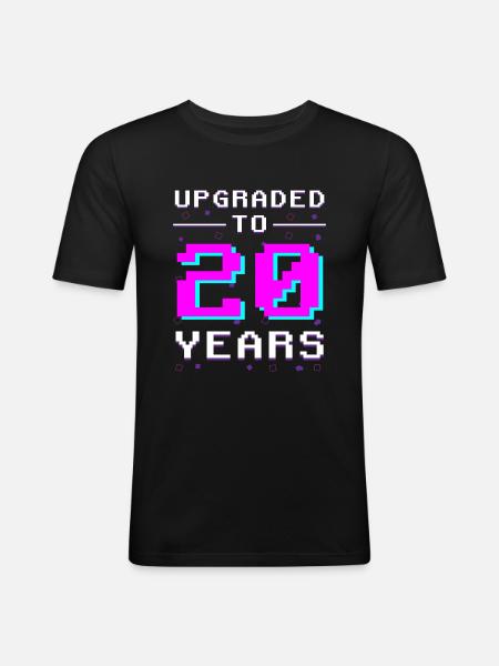 Two Decades Gamer: Retro Hero 20 - Men's Slim Fit T-Shirt - black