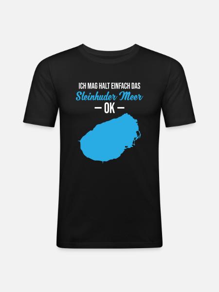 Simply Steinhuder Meer Okay - Men's Slim Fit T-Shirt - black