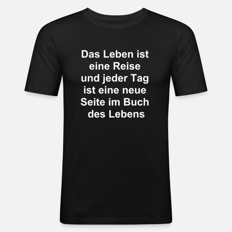 Lebensreise Geschenk - Männer Slim Fit T-Shirt - Schwarz