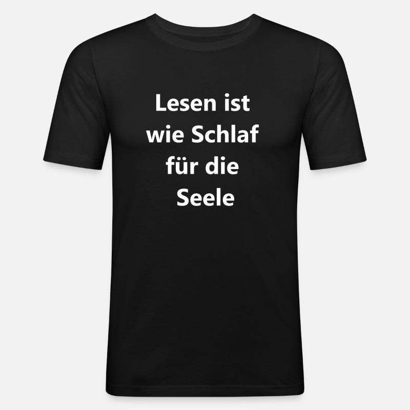 Lese-Geschenk - Männer Slim Fit T-Shirt - Schwarz