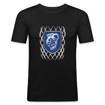 Hessischer Äppler, Apfelwein - Männer Slim Fit T-Shirt - Schwarz - Vorne - Nik (191cm)