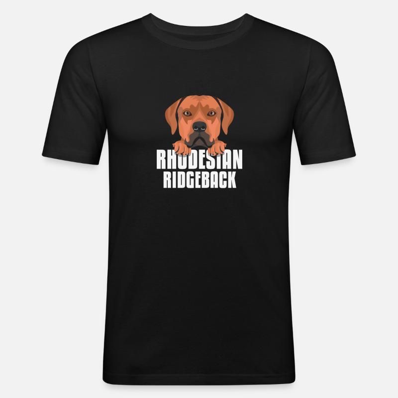 Lächelnder Rhodesian Ridgeback - Männer Slim Fit T-Shirt - Schwarz
