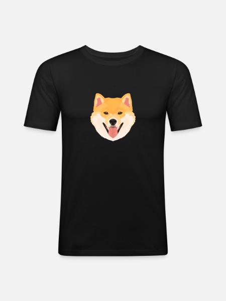 Smiling Shiba Inu - Men's Slim Fit T-Shirt - black