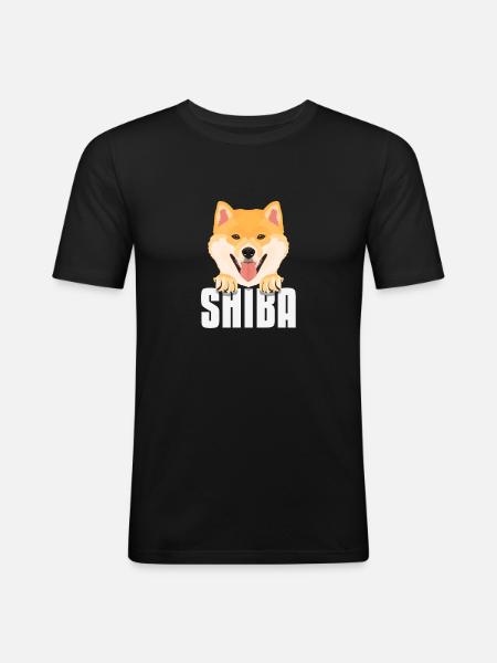 Smiling Shiba Inu - Men's Slim Fit T-Shirt - black