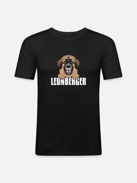 Smiling Leonberger - Men's Slim Fit T-Shirt - black