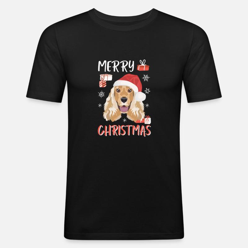 Deutsch Cocker Spaniel Christmas - Men's Slim Fit T-Shirt - black