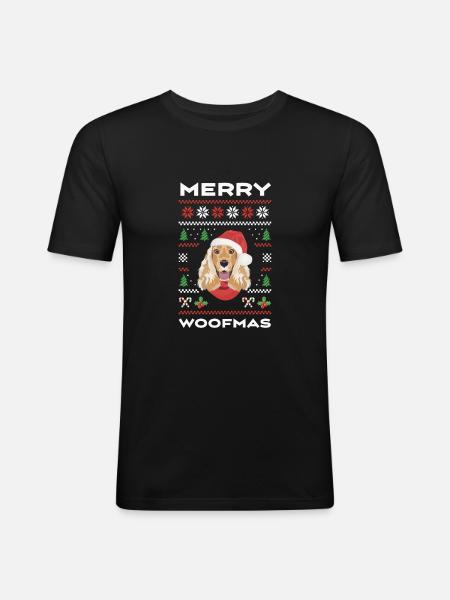 Deutsch Cocker Spaniel Christmas - Men's Slim Fit T-Shirt - black
