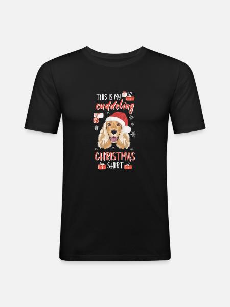 Deutsch Cocker Spaniel Christmas - Men's Slim Fit T-Shirt - black