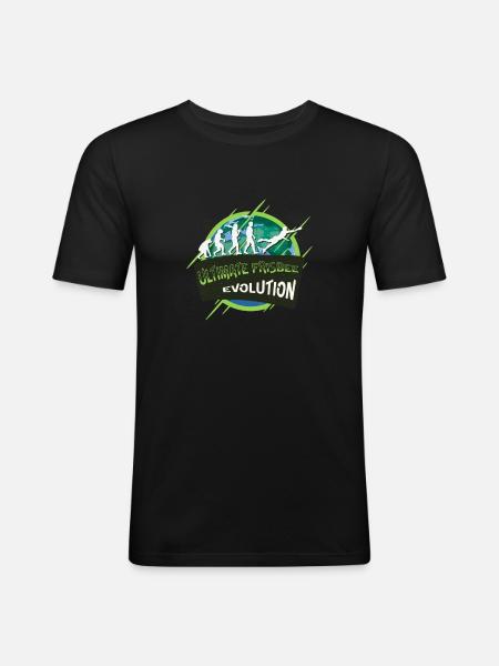 Ultimate Frisbee Evolution - Men's Slim Fit T-Shirt - black